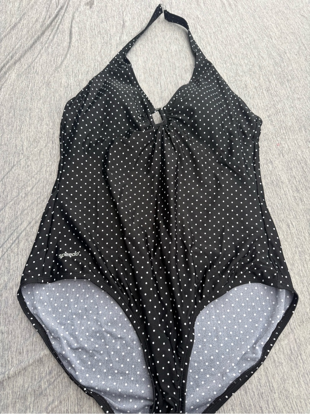 Speedo women Black Polka Dot One-Piece Swimsuit
